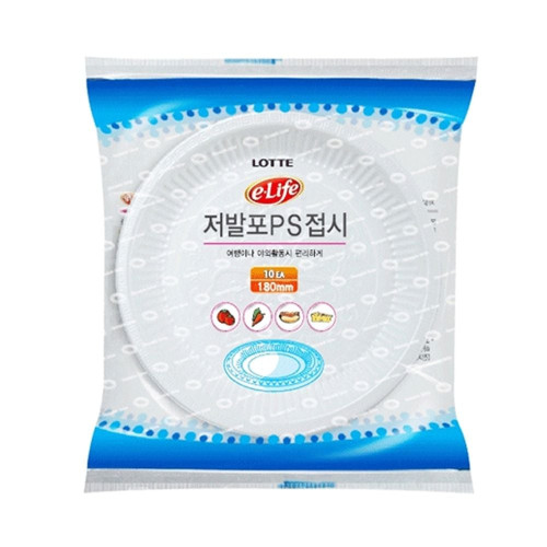 롯데 PS 일회용 접시 180mmx10p 일회용용기 일회용식기 일회용그릇 일회용접기 일회용공기