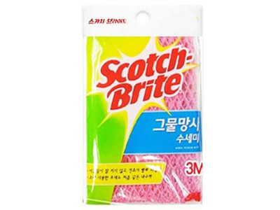3M 스카치 브라이트 그물 망사 수세미 1p 스폰지수세미 부억수세미 가정용수세미 주방수세미 다목적수세미