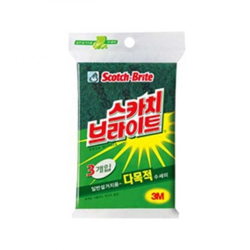 3M 스카치 브라이트 AL173 다목적 수세미 소 3p 스폰지수세미 부억수세미 가정용수세미 주방수세미 다목적수세미