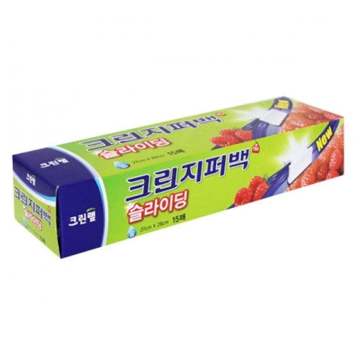 슬라이딩지퍼백 (대)27x28x15매 1개 비닐백 비닐봉지