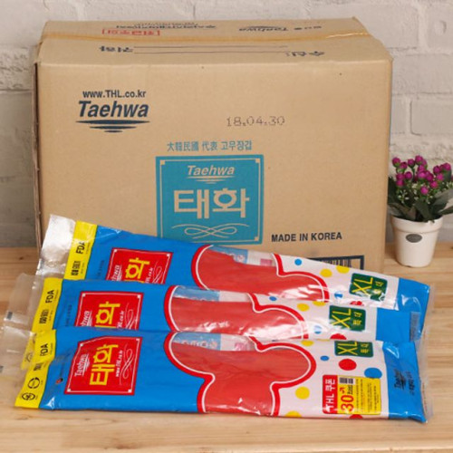 BOX출고 고무장갑 (XL 특대)_레드100켤레 주방장갑