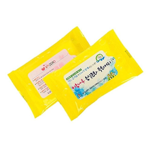 판촉 인쇄무료 홍보용 노랑물티슈 10매 1000개 물휴지 전도용 교회용 사은품 휴대용