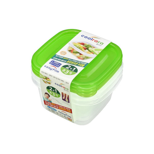 이지쿨라라 정사각 밀폐용기 3호 3P 1.0L