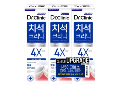 2080 닥터크리닉 고불소 1450 치석치약 2.0 120g 3개