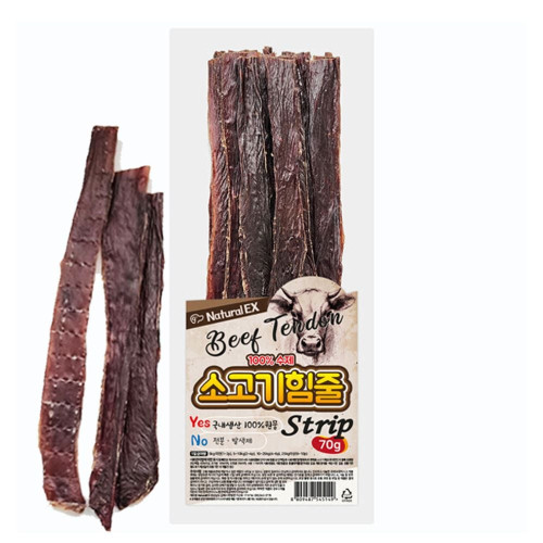 강아지 오래먹는 육포 소힘줄 스트립 70g 1P 치석