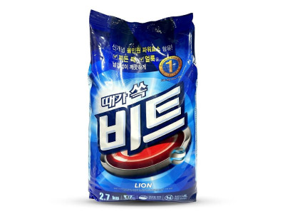 라이온 때가 쏙 비트 분말 세탁 세제 리필 2.7kg
