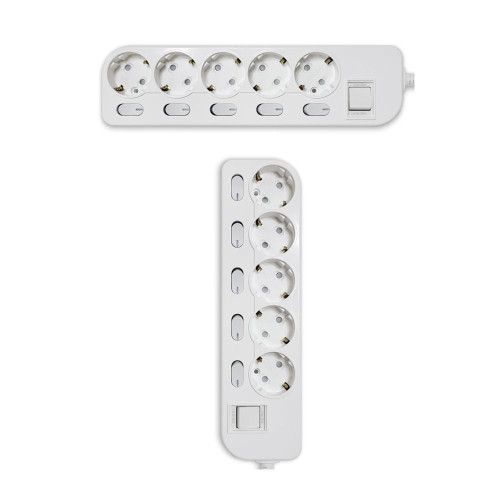 국산 개별 차단 5구 멀티탭 1.5M 16A 2800W 화이트