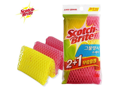 3M 그물망사 수세미 3매입 설거지세척 주방 식당 가정