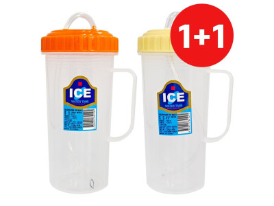 손잡이 빨대컵 1+1 500ml 병원물컵 빨대물병 환자물통