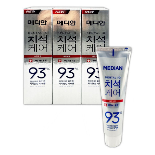 메디안 치석 화이트 치약 120g X 3개입