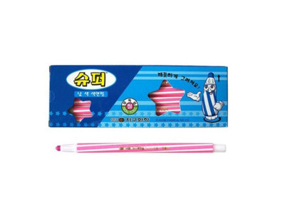 지구 슈퍼 낱색 색연필 채점펜 (분홍 12자루)