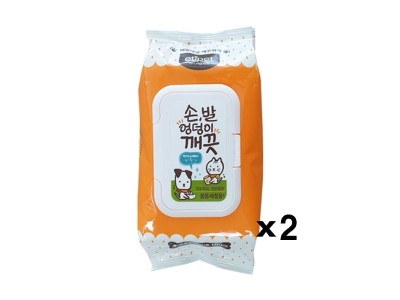 깨끗티슈 100매 몸통세정용 X2 산책후 배변후 클리너