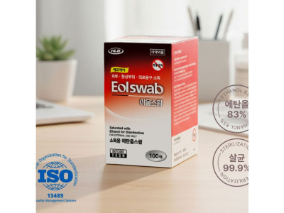 소독용솜 알콜 이올스왑 일회용 에탄올 병원 100매