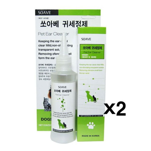 쏘아베 귀세정제 120ml X2개 강아지 캣 귀청소 귀관리