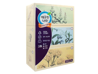 깨끗한나라 각티슈 250매 3입