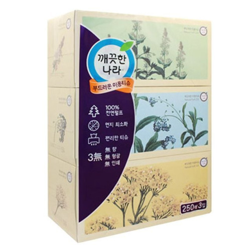 깨끗한나라 각티슈 250매 3입
