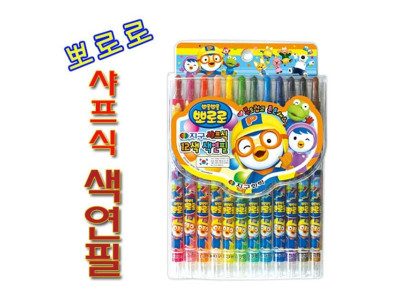 지구화학 뽀로로 샤프식 색연필 12색