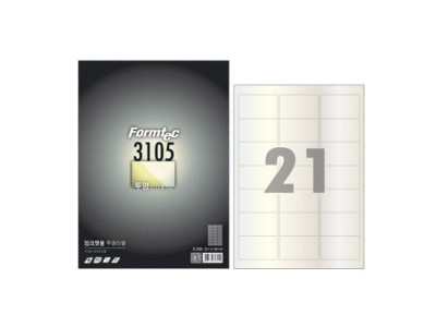 폼텍 잉크젯 투명라벨 lc-3105 21칸 5매