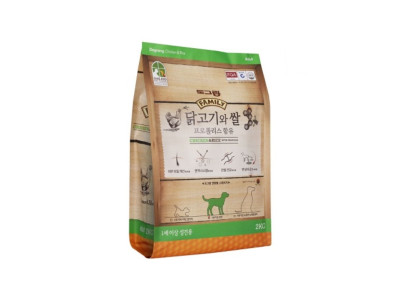 독 사료 훼미리 닭고기와 쌀 어덜트 2kg
