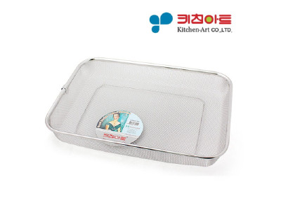 키친아트 사각 채반 1호 스텐 채망 소쿠리 거름망
