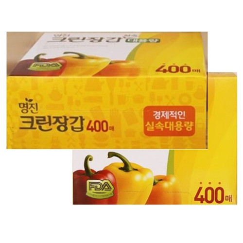 대용량크린일회용장갑 400매 비닐장갑