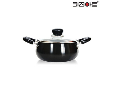 쥬노 블랙 경질 냄비 16 양수 주방 국냄비 찌개