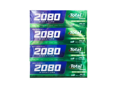 2080 치약 시그니처 토탈그린 125g 4입