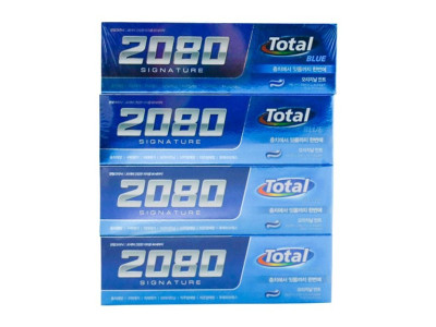 2080 치약 시그니처 토탈블루 125g 4입