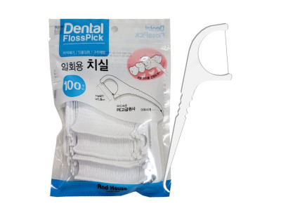 앤드하우스304 일회용 치실 100P 치실대 치간칫솔