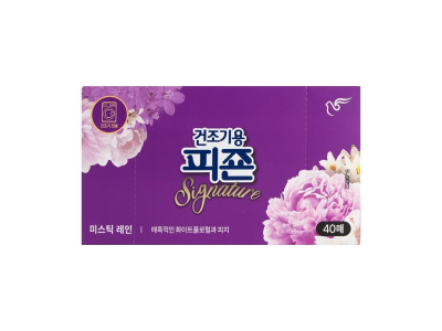 피죤 건조기용 섬유유연제 미스틱레인 40매