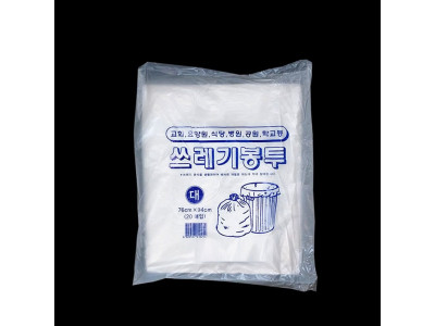 수리수거용 배접 쓰레기봉투 80L 76X94cm 백색 40장