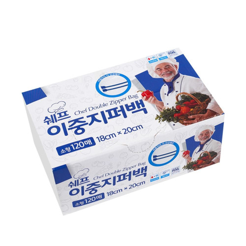 디디샵 소형 쉐프 이중 지퍼백 18x20 120매