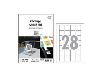 라벨지 QR코드 전용 28칸 QR-3990 20매 폼텍