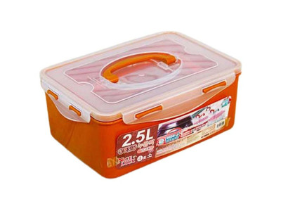 황토 누름락 김치통 2.5L 진공 한손핸들 장아찌 보관