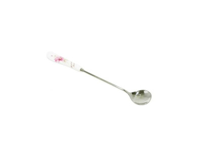 롱티스푼-약18.7cm 도자기손잡이 진달래 꽃무늬