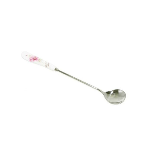 롱티스푼-약18.7cm 도자기손잡이 진달래 꽃무늬