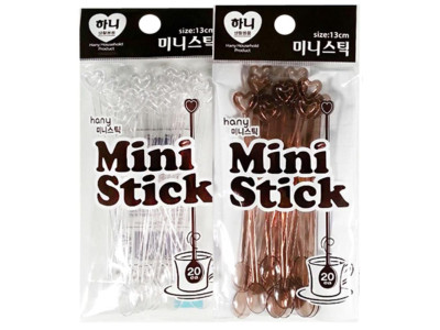 커피스틱 일회용 롱 티스푼 브라운 20개 다용도 주방