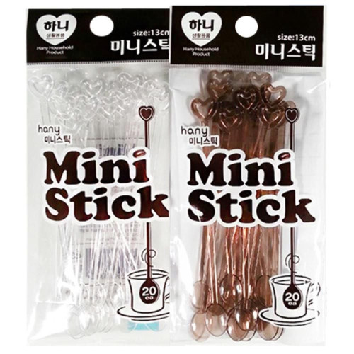 커피스틱 일회용 롱 티스푼 브라운 20개 다용도 주방