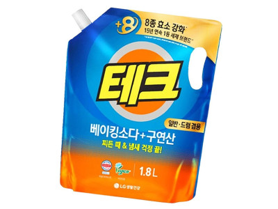 테크 일반 드럼 액체세제 리필 1.8L 1P 빨래 세탁세제