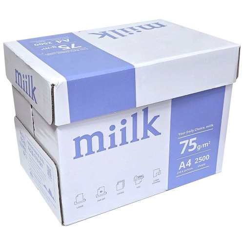 밀크 A4 복사용지75g 500매 1박스(5권)