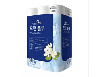 잘풀리는집 3겹데코 모던블루 화장지 30롤 휴지