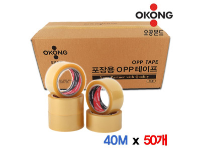 오공 겨울용/사계절용 40M 투명 박스테이프 50개