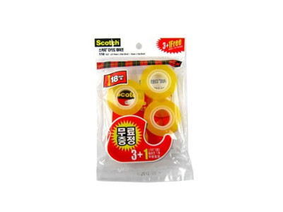 3M 스카치다용도테이프 3+1 폭18mmX길이30m