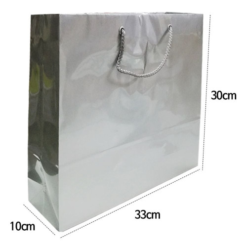 동성 쇼핑백 펄쇼핑백 은색 가로33X세로30X폭10cm 3호