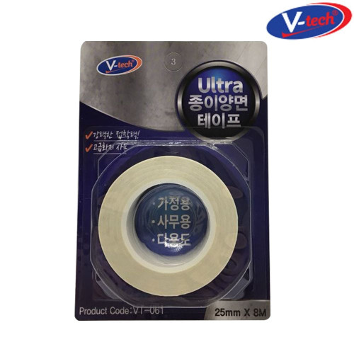 브이텍 VT-061 울트라 종이양면 양면테이프 25mmx8M