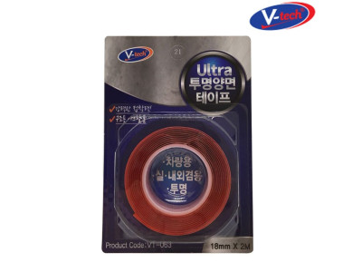 브이텍 VT-063 울트라 투명 양면테이프 18mmx2M
