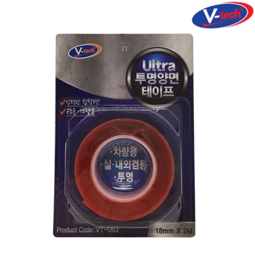 브이텍 VT-063 울트라 투명 양면테이프 18mmx2M