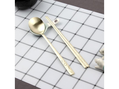DMK 스테인리스 해바라기 티타늄 수저 1P OPP포장