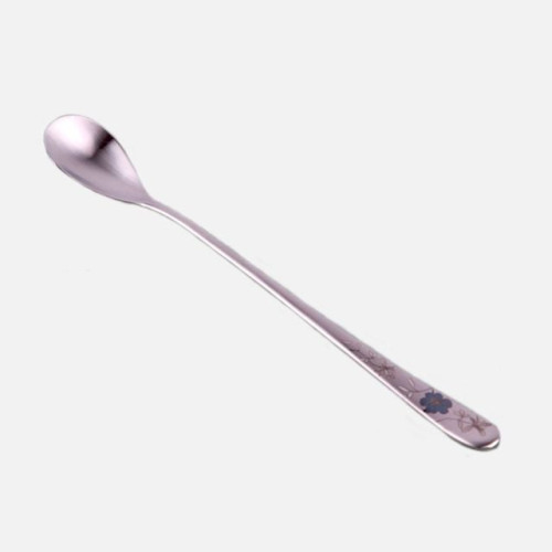 DMK 스테인리스 컬러 플라워 청 롱스푼 1P OPP포장