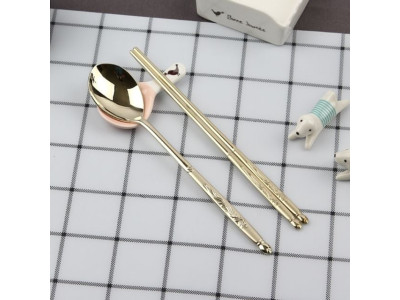 DMK 스테인리스 봉황 티타늄 수저 1P OPP포장